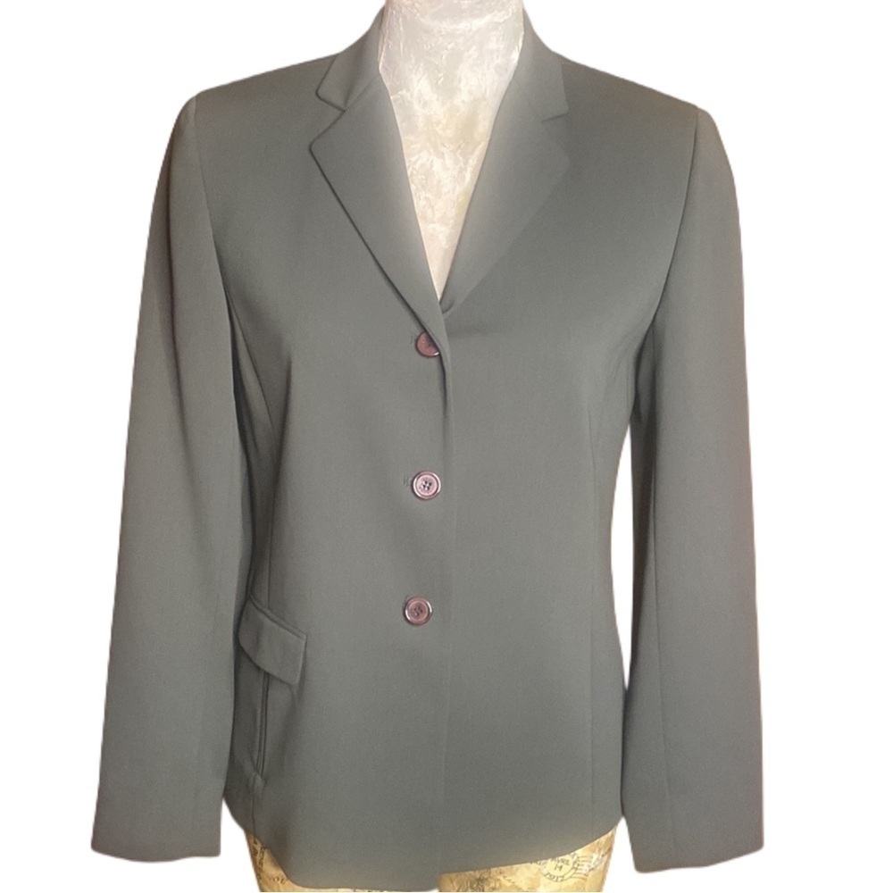 Yansi fugel ✨ Stunning suit jacket coat blazer olive green Sz 6